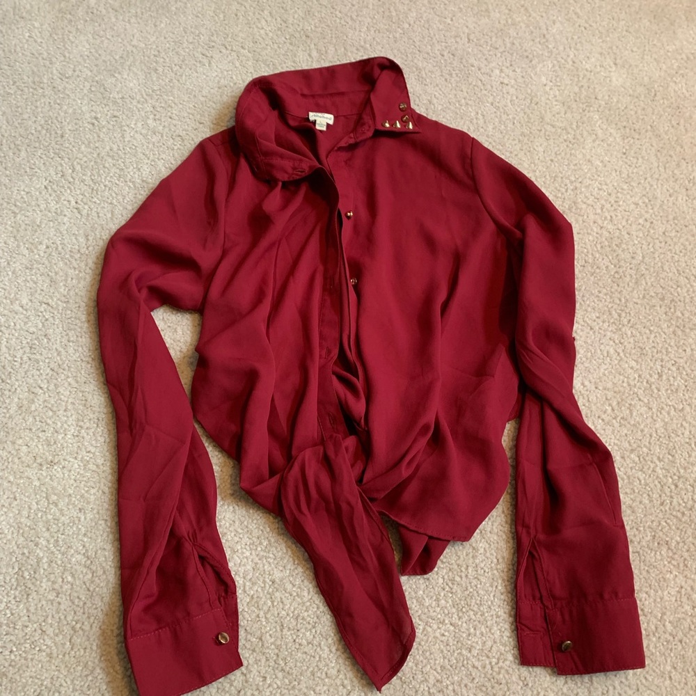 Long sleeve tie up top